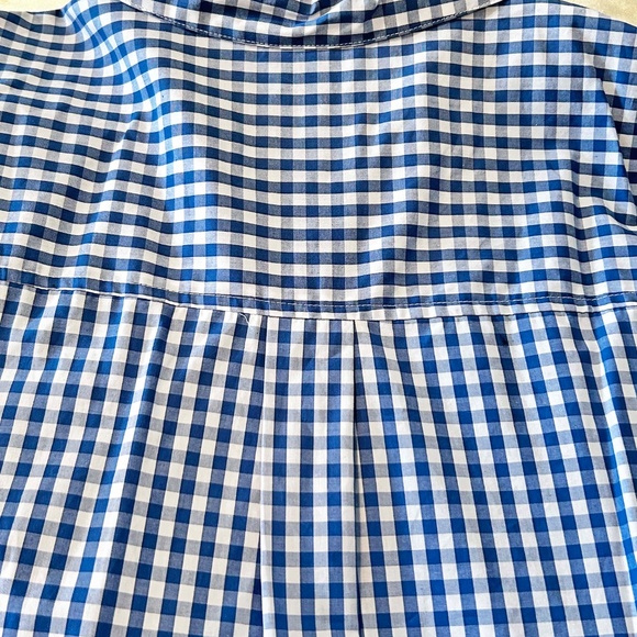BOYFRIEND SHIRT, BLUE & WHITE CHECK, SIZE 2X, QUALITY DETAILS, COTTON, BUTTON - Picture 12 of 13